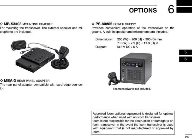 ICOM MB-53 SOPORTE DE MONTAJE VEHÍCULO IC-A210 ICOM - Imagen 4