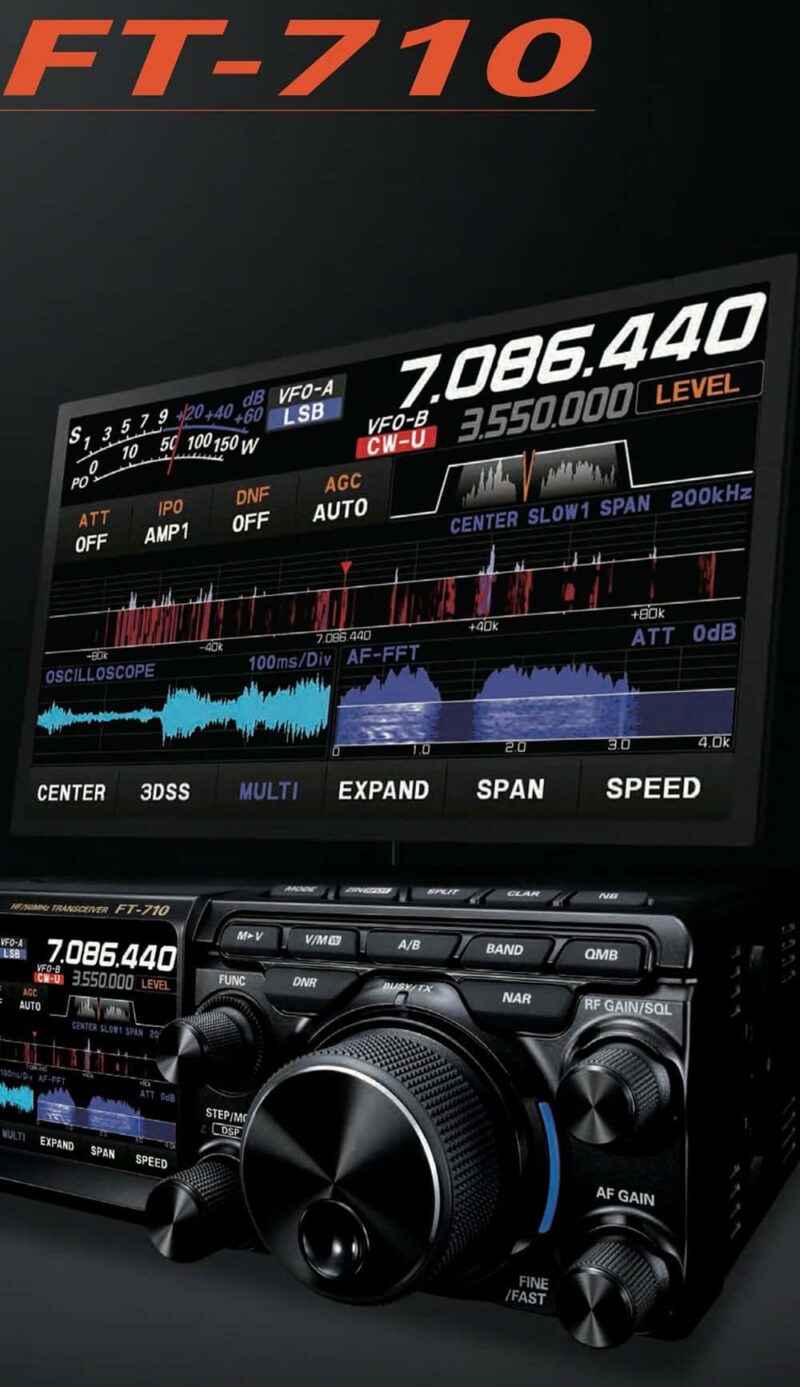 FT-710 YAESU HF TRANSCEIVER AESS 100W con ATU full SDR, pantalla táctil de 4.3", conexión para monitor DVI-D externo - Imagen 4