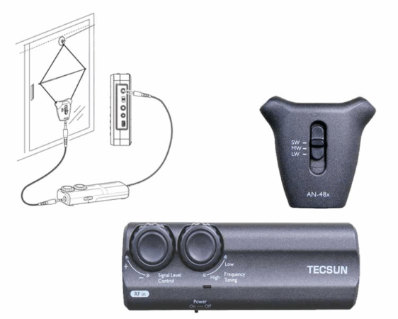 TECSUN AN-48x Antena Activa LW/MW/SW Recepción | Radio Center Comunicaciones