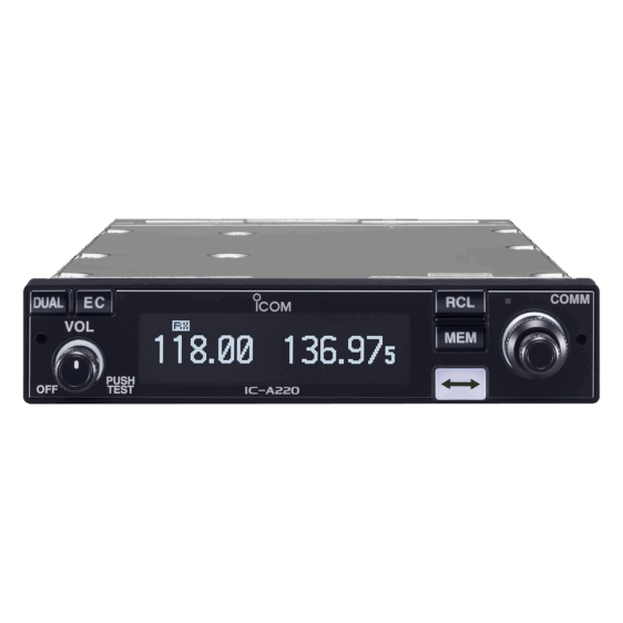IC‑A220 TSO PANEL MOUNT TRANSCEPTOR VHF CERTIFICADO PARA AVIACIÓN