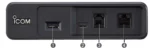 Panel frontal del Icom ID-5200E: ranura microSD, USB-C y conectores
