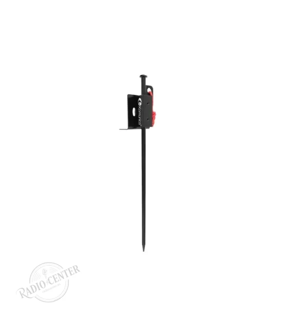 PICK-1 Komunica — Piqueta de Tierra para Antenas HF Portátiles | Acero al Carbono | Soporte en L Inoxidable | 39,5 cm