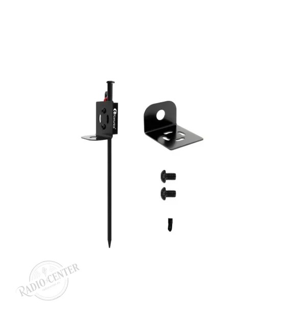 PICK-1 Komunica — Piqueta de Tierra para Antenas HF Portátiles | Acero al Carbono | Soporte en L Inoxidable | 39,5 cm